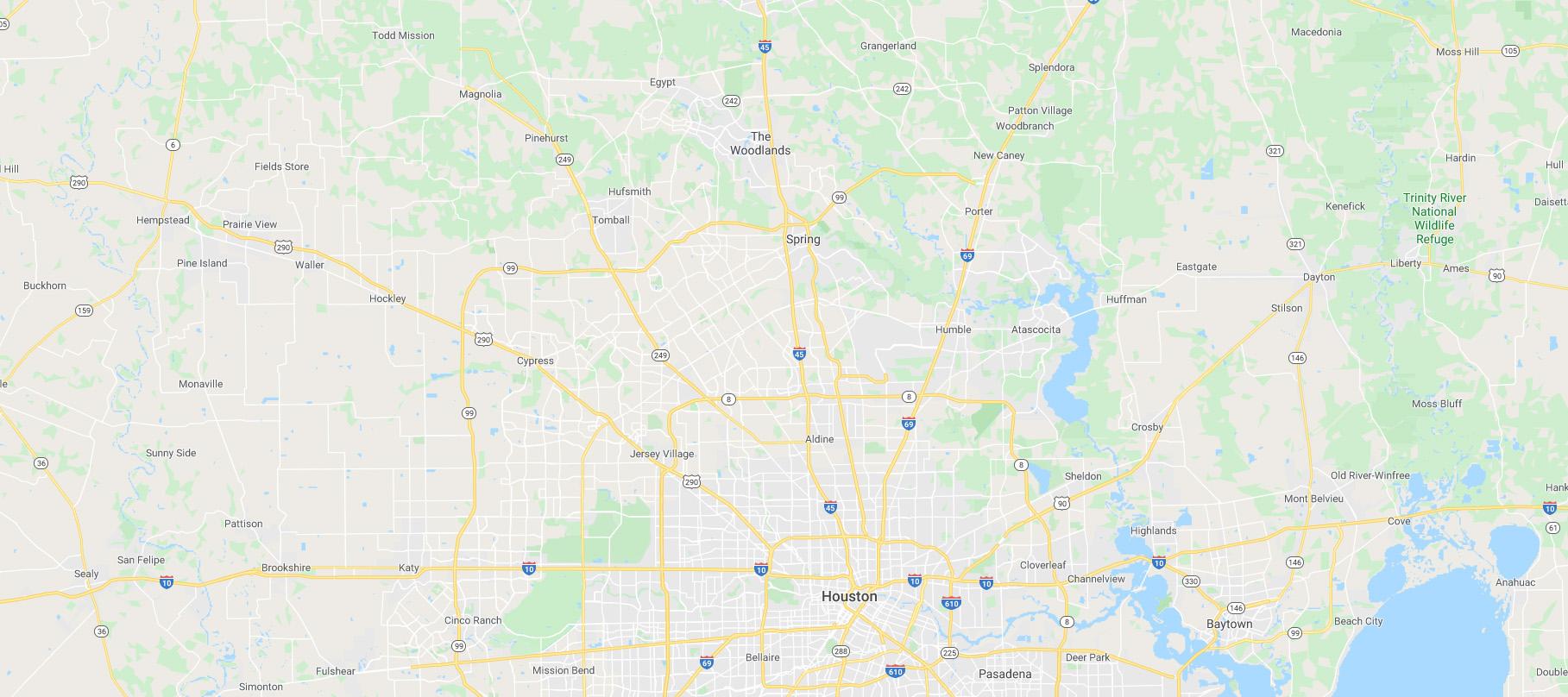 A Map of northeast Houston